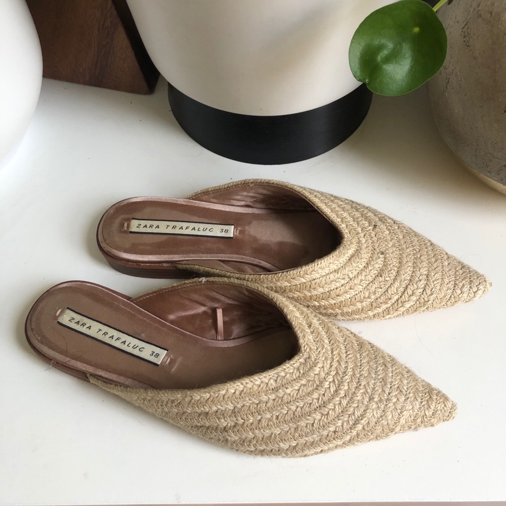 Zara espadrille flat mules